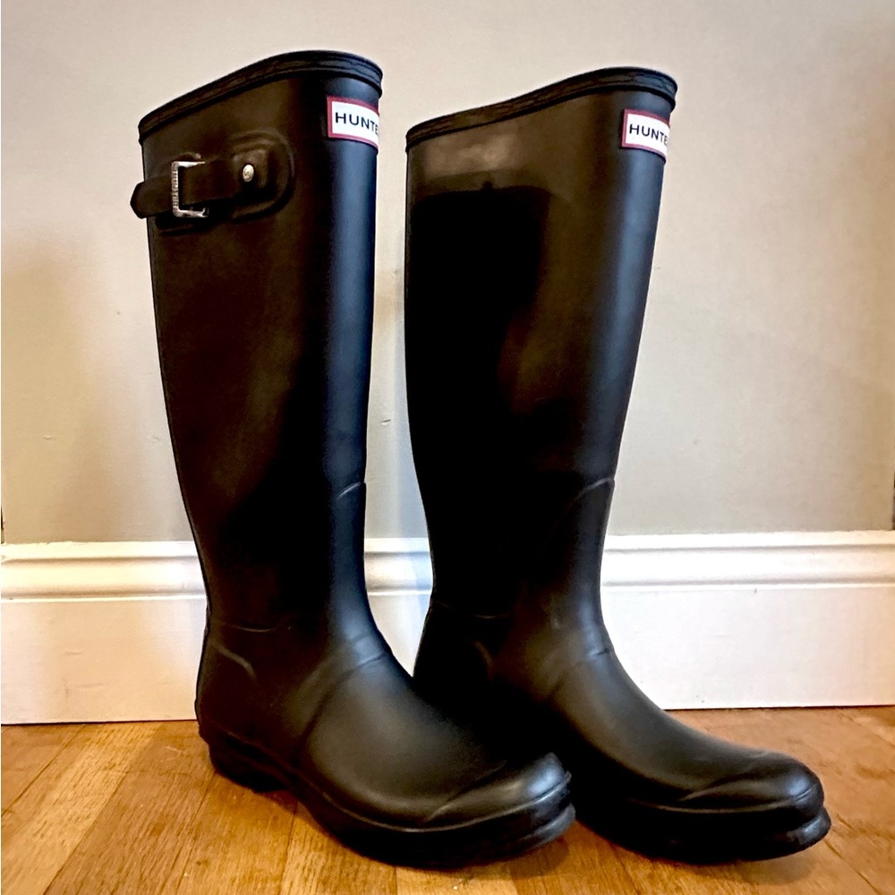 Hunter Original Tall Rain Boots, Black, Size 8